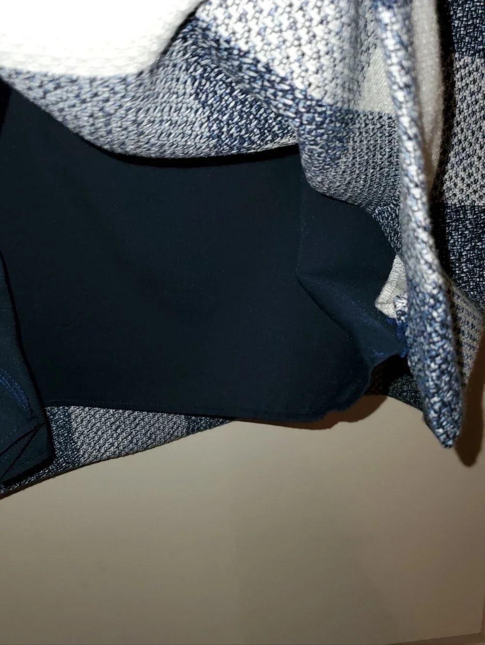 Banana Republic Navy and White Gingham Pencil Skirt